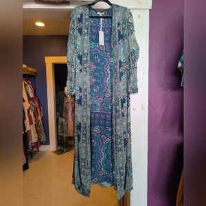 Brand New Karma Highway Extra Long Lined Kimono